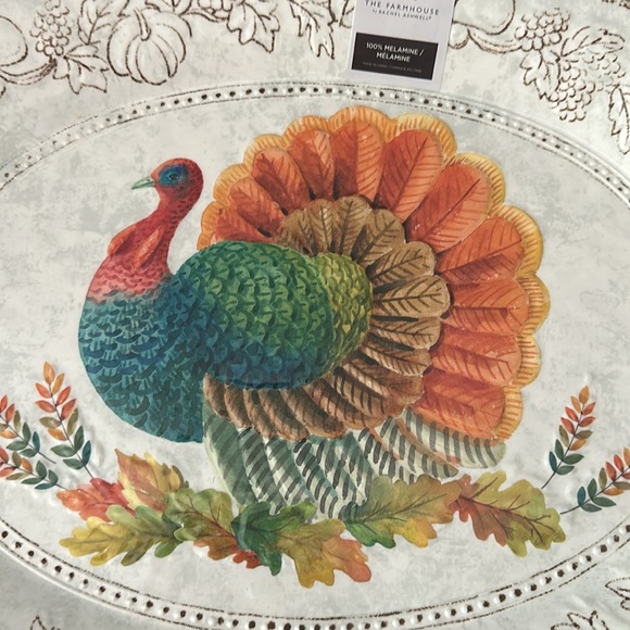 The Farmhouse by Rachel Ashwell Turkey 🦃 Serving Tray Platter Melamine NEW - Picture 3 of 8